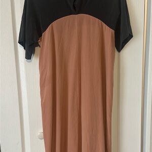 Elegant Black and Brown Dress